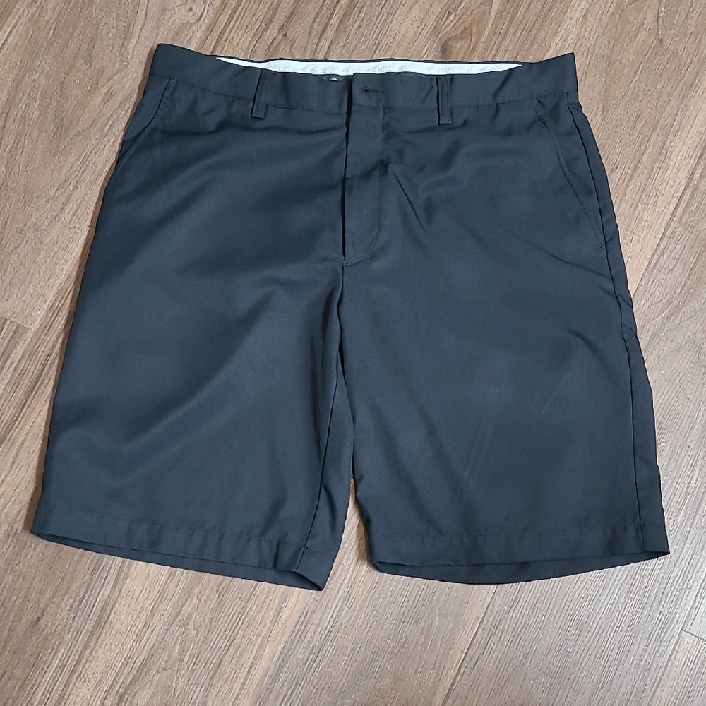 Callaway Flat Front Black Shorts with Structured Design